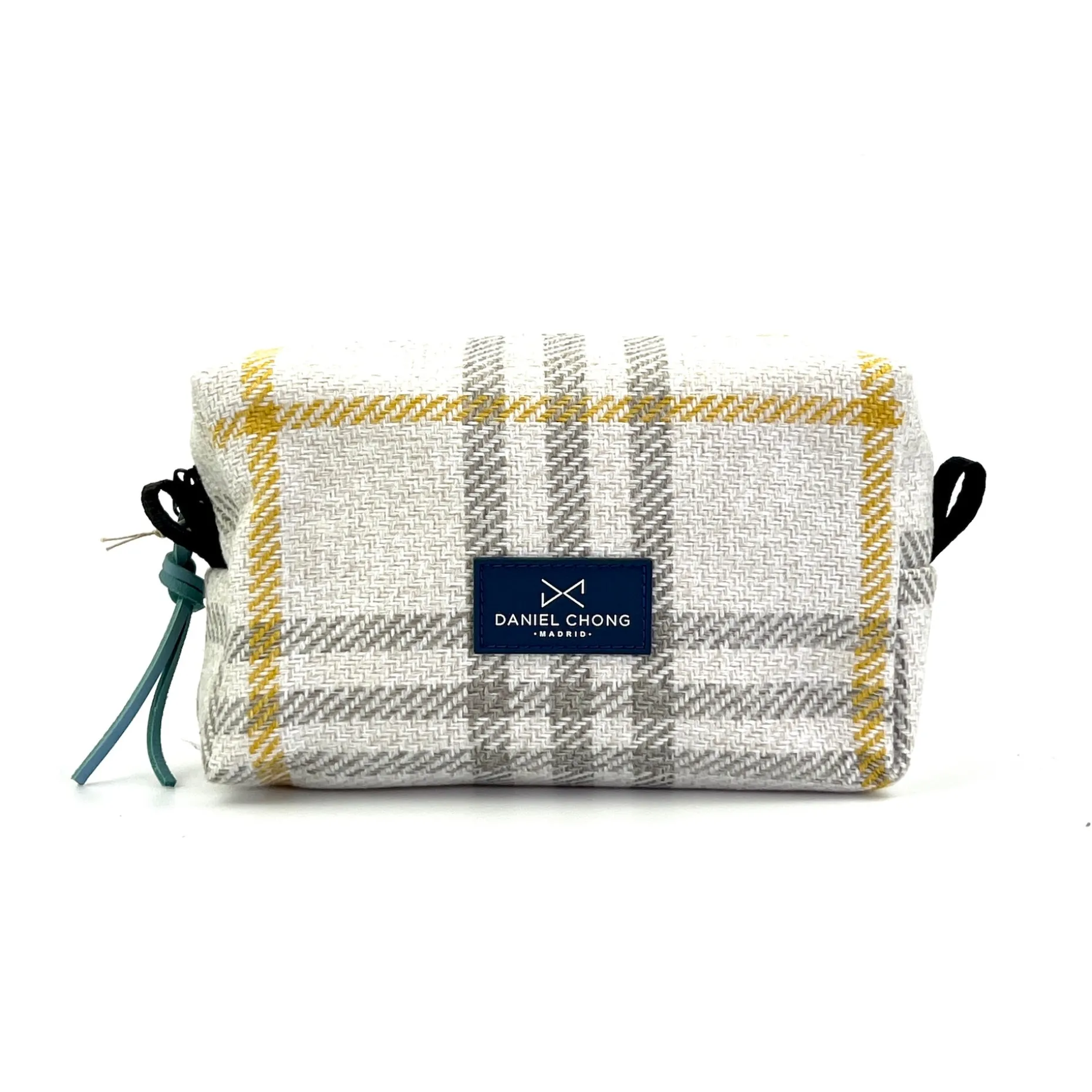 Daniel Chong Neceser Cubo cuadros gris y mostaza Store