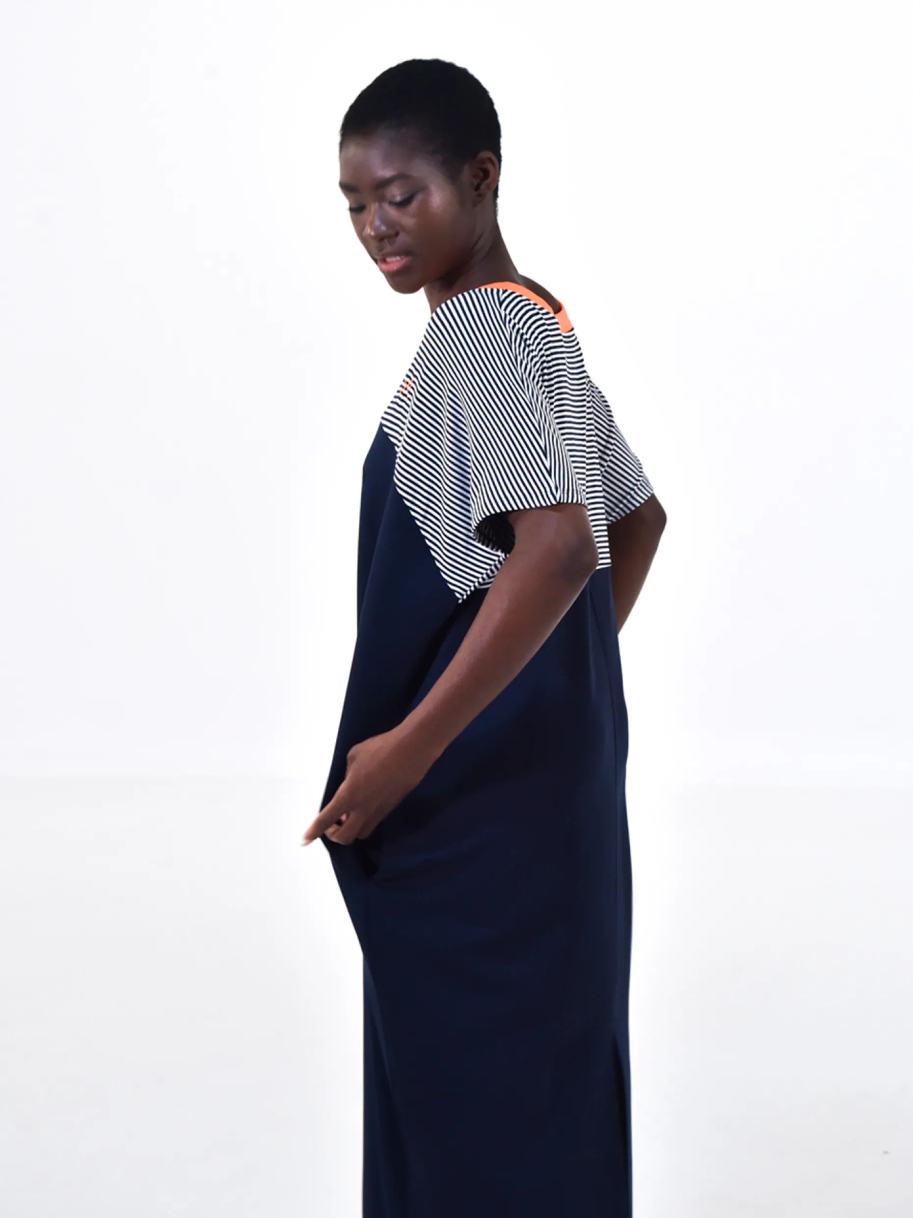 Daniel Chong VESTIDO OVER RAYAS FRONTALES New
